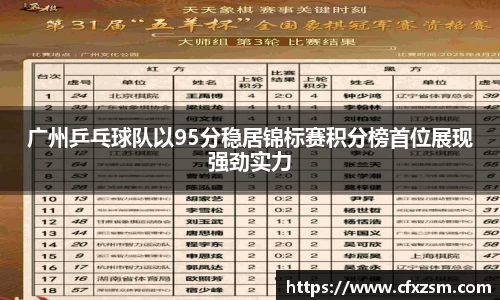 广州乒乓球队以95分稳居锦标赛积分榜首位展现强劲实力